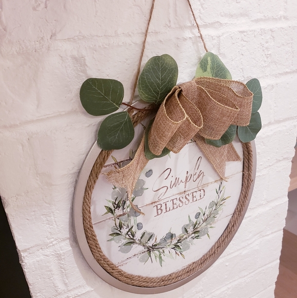 Simply Blessed farmhouse door wreath 12" - Picture 8 of 8